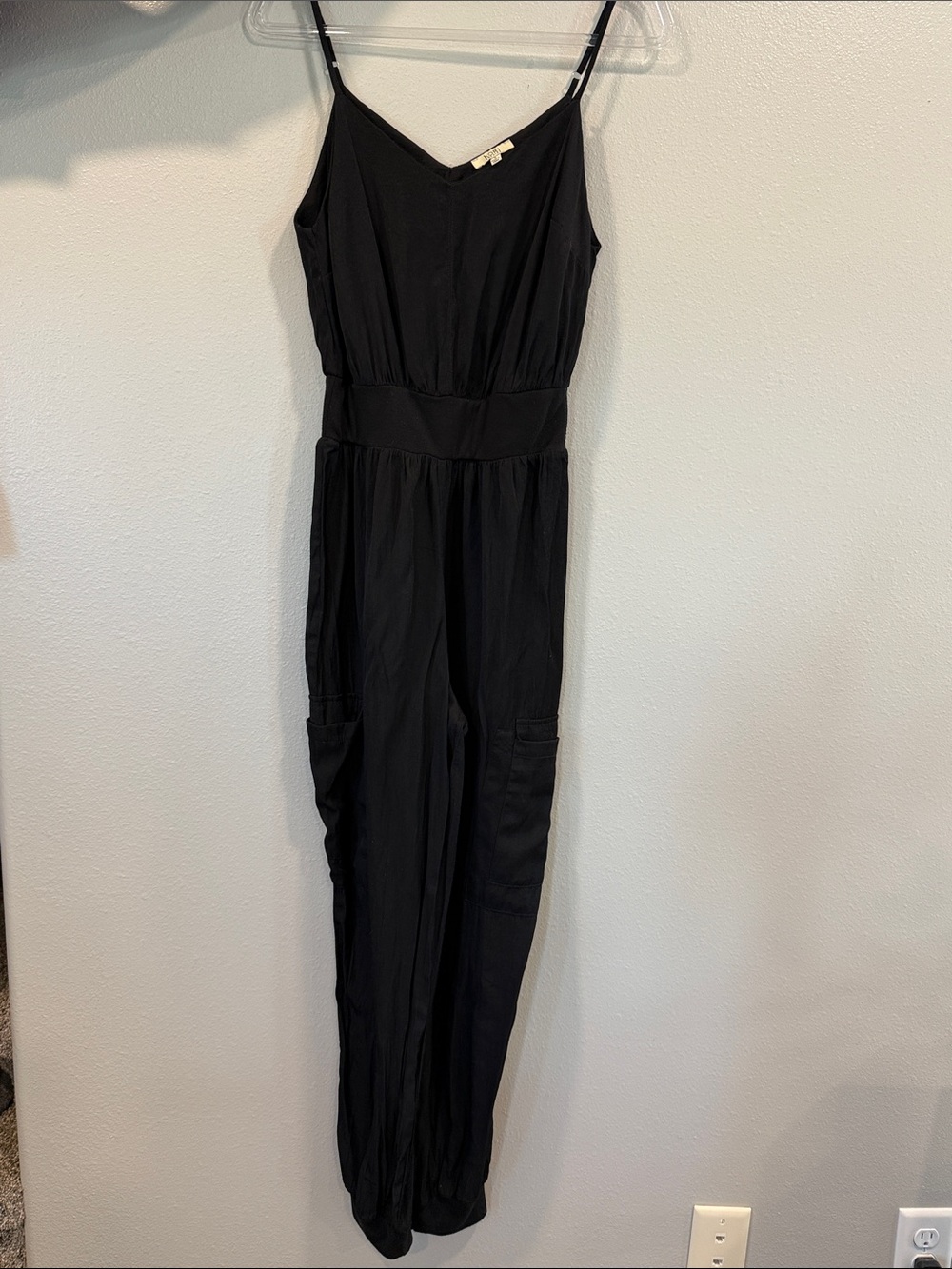 Kori Black Sleeveless V-Neck Jumpsuit with Elastic Waistband